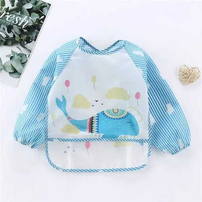Waterproof long-sleeved bib/apron for babies 