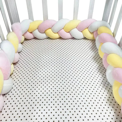Braided baby bed bumper 