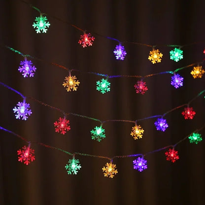 Snowflake Christmas light garland 