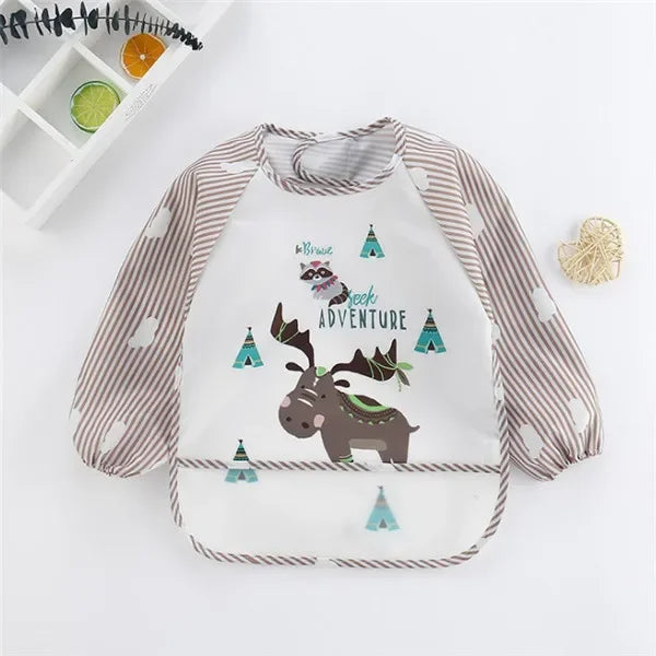 Waterproof long-sleeved bib/apron for babies 
