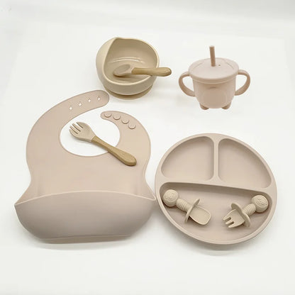 6/8 piece silicone baby dinnerware set 