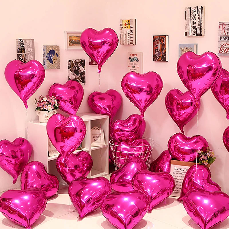 25cm Inflatable Romantic Heart Balloons for Parties and Events 