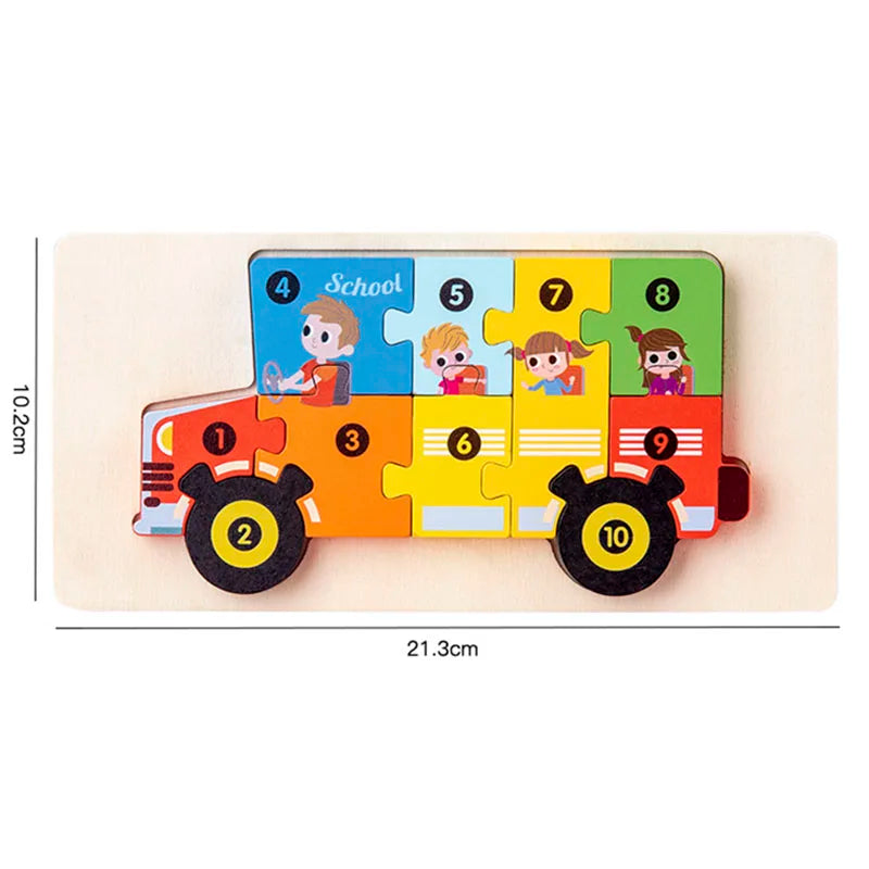 3D wooden puzzle with numbers 1-10 