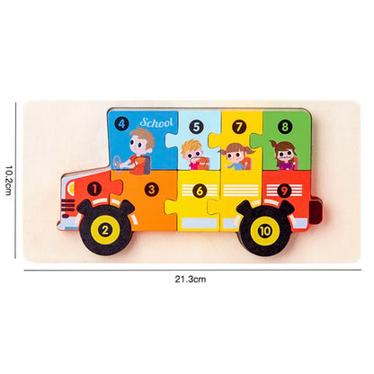 3D wooden puzzle with numbers 1-10 
