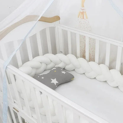 Braided baby bed bumper 