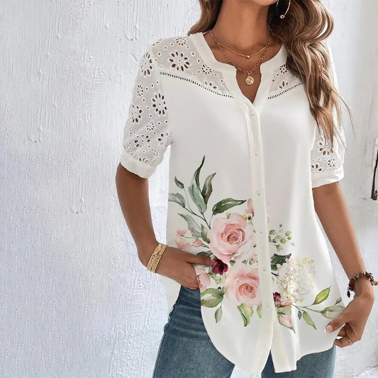 Elegant short sleeve shirt for women