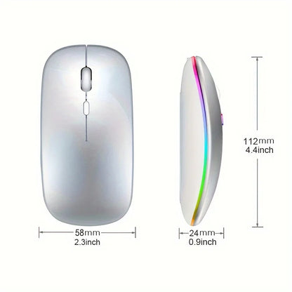 Dual Mode Bluetooth Silent Wireless Mouse, Rechargeable