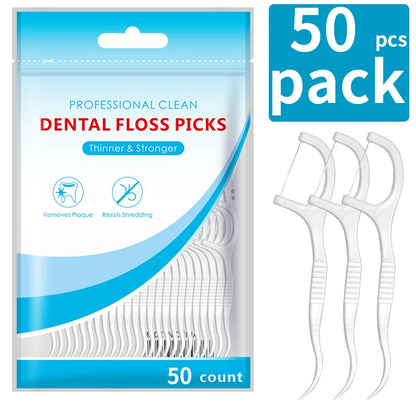 Dental floss with handle