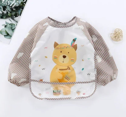 Waterproof long-sleeved bib/apron for babies 