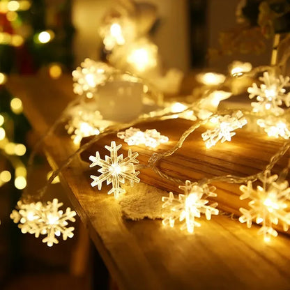 Snowflake Christmas light garland 