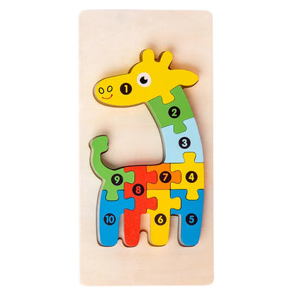 3D wooden puzzle with numbers 1-10 