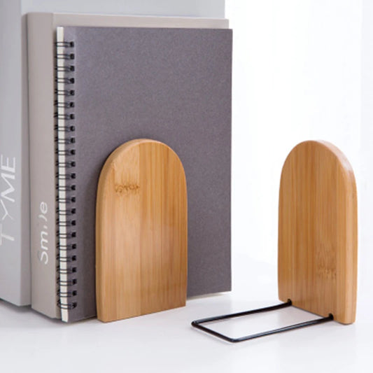 Natural bamboo bookends 
