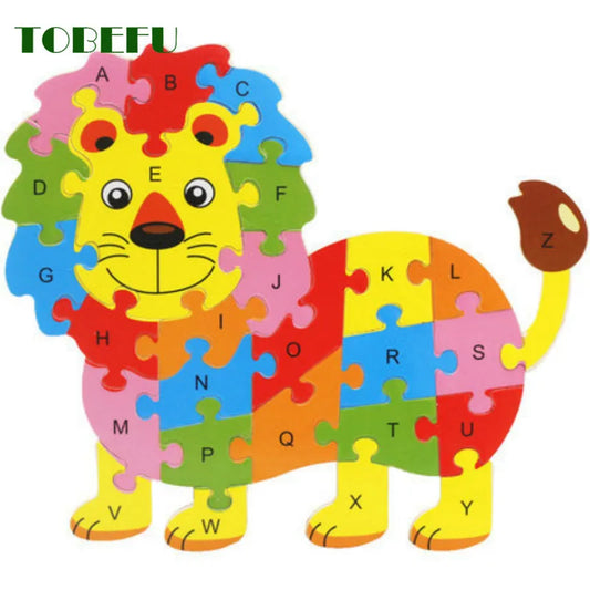Wooden animal puzzle alphabet letters 