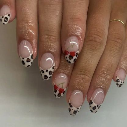 Almond shaped false nails with glue 