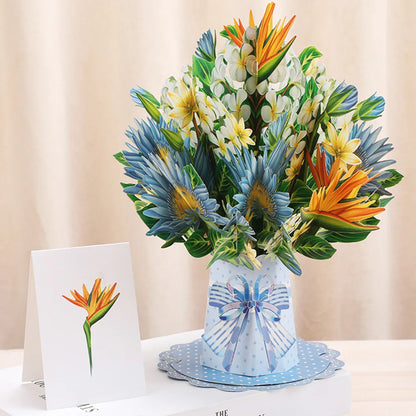 Carte Pop-Up 3D Bouquet de Fleur
