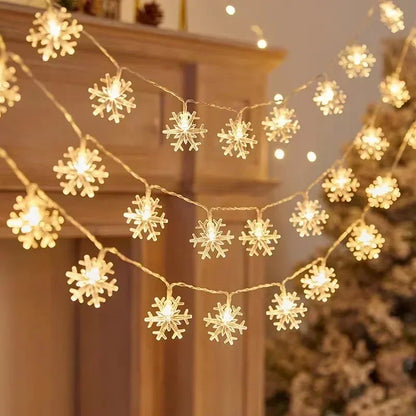 Snowflake Christmas light garland 