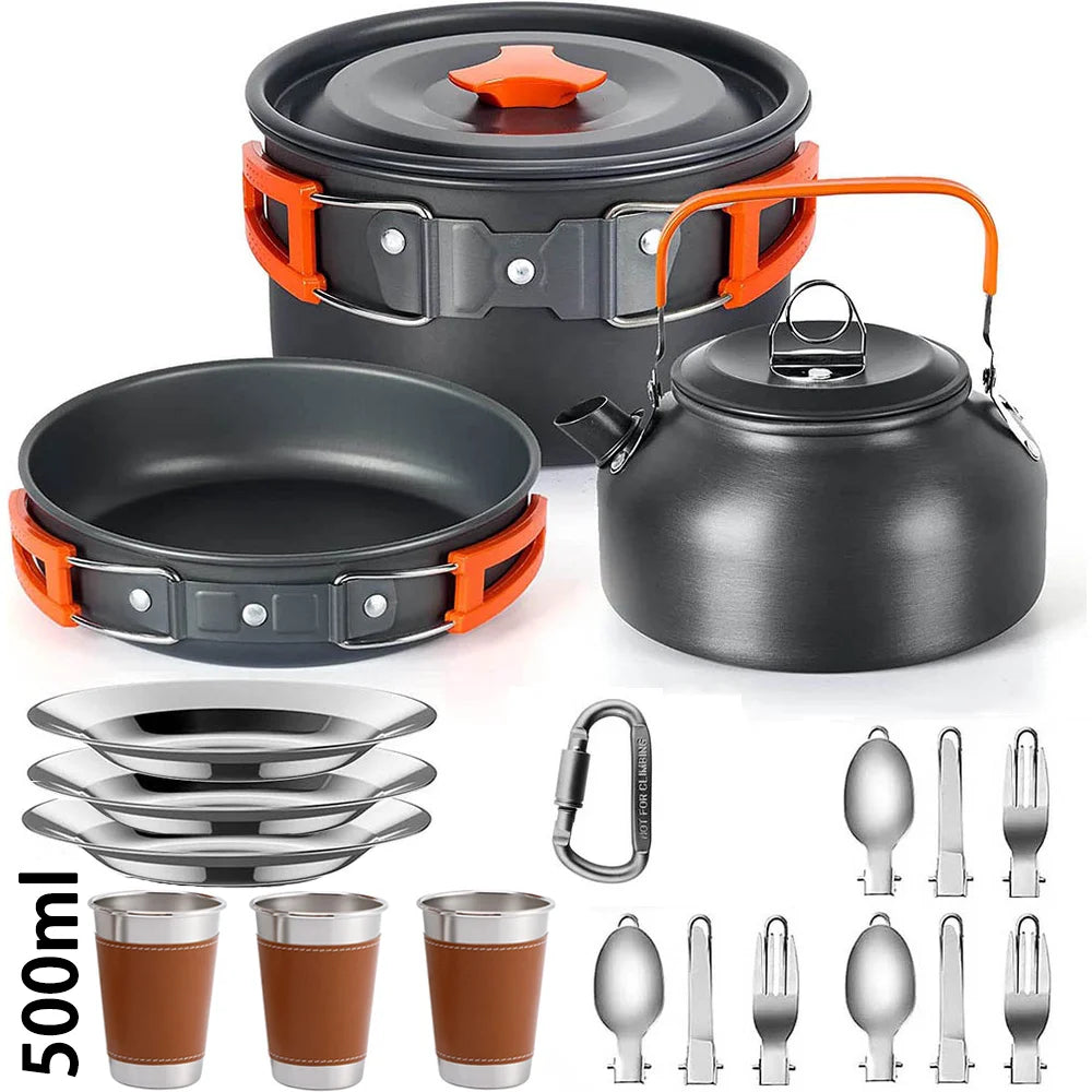 Outdoor kitchen tableware and utensils set