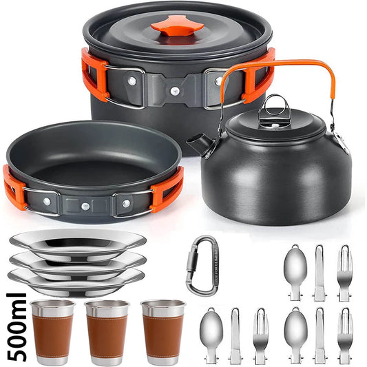 Outdoor kitchen tableware and utensils set