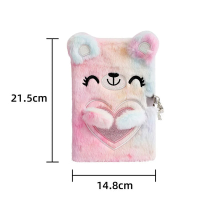 Plush notebook with lock A5 size 