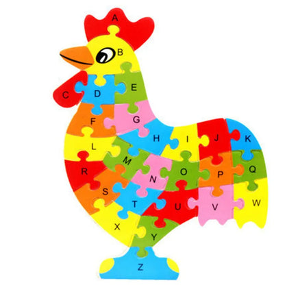 Wooden animal puzzle alphabet letters 