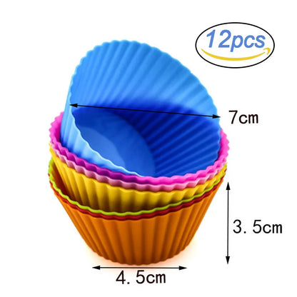 Set of 12 small silicone molds 