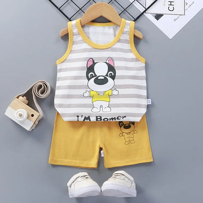 Baby casual summer shorts/tank top sets 