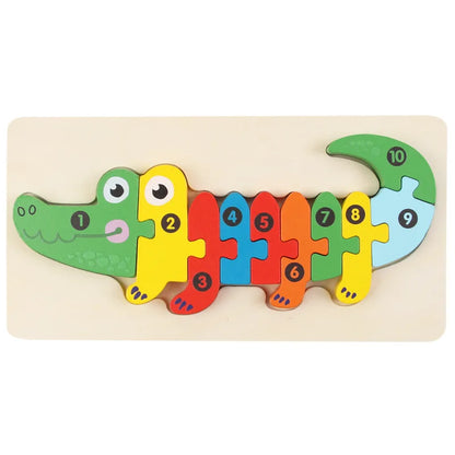 3D wooden puzzle with numbers 1-10 