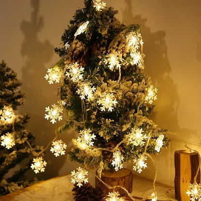 Snowflake Christmas light garland 