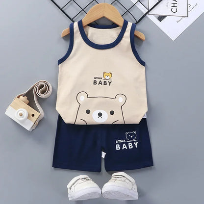 Baby casual summer shorts/tank top sets 