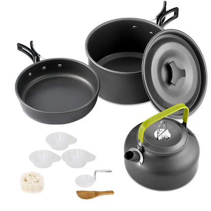 Outdoor kitchen tableware and utensils set