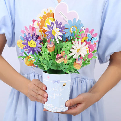 Carte Pop-Up 3D Bouquet de Fleur