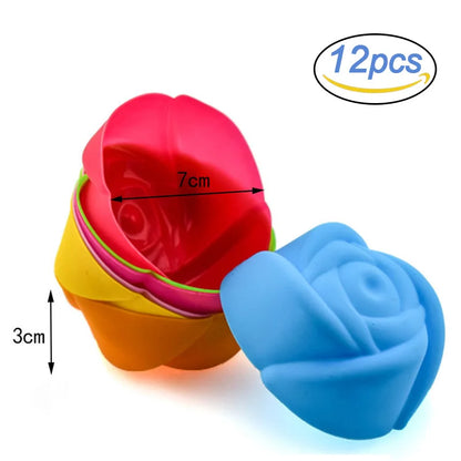 Set of 12 small silicone molds 