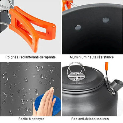 Outdoor kitchen tableware and utensils set