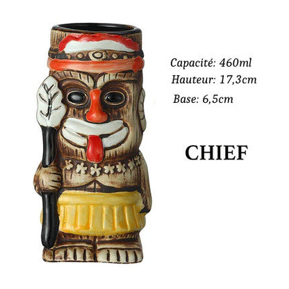 Verres Tiki en Céramique type Hawaïen