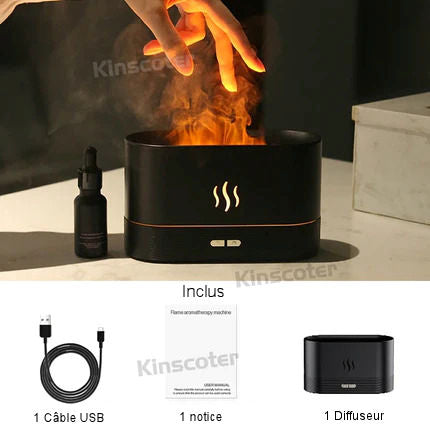 Aroma diffuser humidifier with flame effects