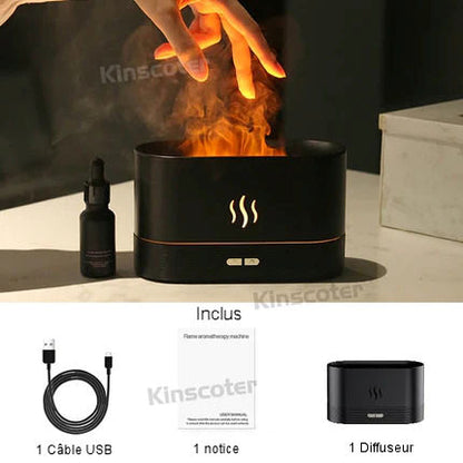 Aroma diffuser humidifier with flame effects