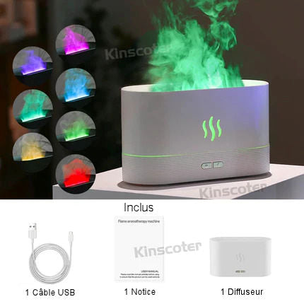 Aroma diffuser humidifier with flame effects