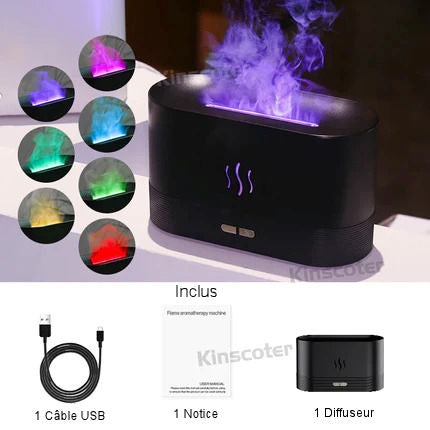 Aroma diffuser humidifier with flame effects
