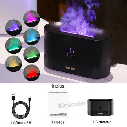 Aroma diffuser humidifier with flame effects