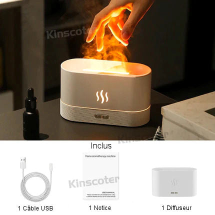 Aroma diffuser humidifier with flame effects