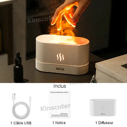 Aroma diffuser humidifier with flame effects