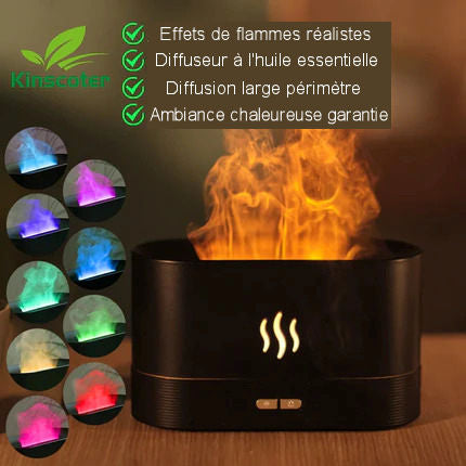 Aroma diffuser humidifier with flame effects