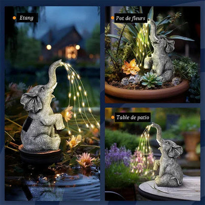 Solar Elephant Statue 