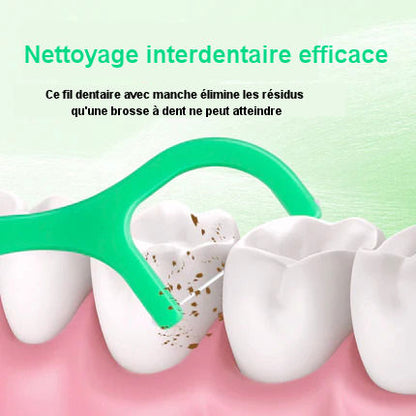 Fil Dentaire Mentholé avec Manche