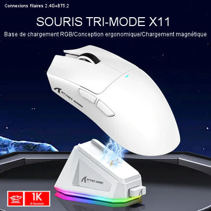 Attack Shark X11 Bluetooth Wireless Gaming Mouse with Charging Stand 