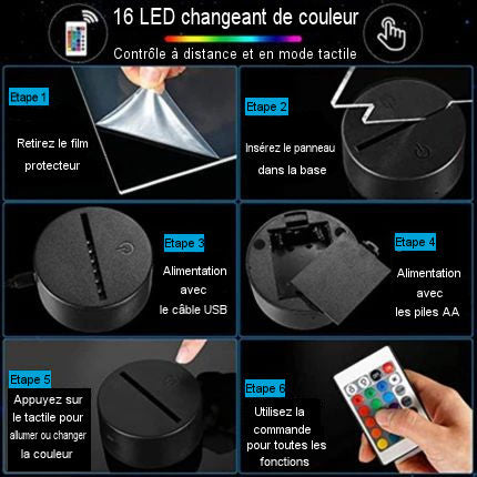 Stitch 3D Night Light with Remote Control and Smart Touch 