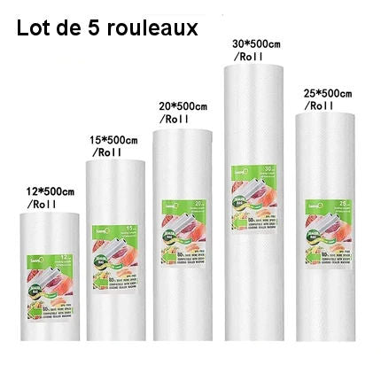 Rouleaux pour Machines Sous Vide de 12/15 /20 /25 /30 cm x 500 cm