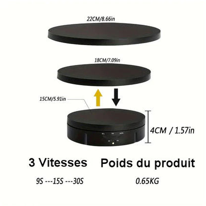 Présentoir Rotatif Électrique à 3 vitesses pour décorations