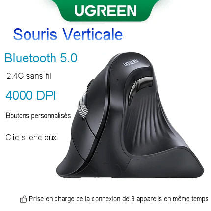 UGREEN Bluetooth Wireless Vertical Mouse 