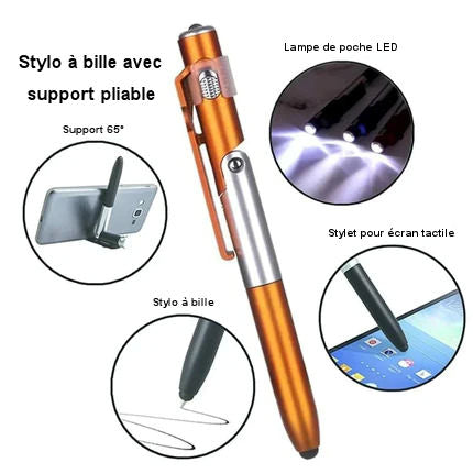 Multifunctional foldable ballpoint pen with LED light 